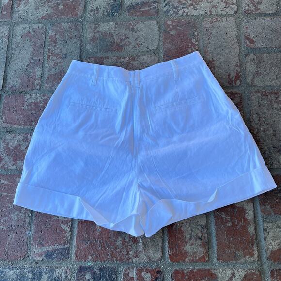 Rag &. Bone White Shorts Cuffed Pockets Belt Loops High Waisted Size 6 - Picture 3 of 3